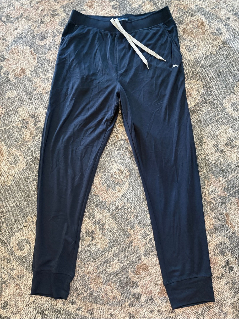 Tommy Bahamas Men's Navy Jogger Pants - Lightweight Casual Tapered Fit